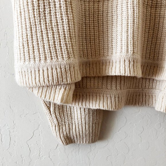 French Connection Mock Neck Knit Cream Sweater - Picture 6 of 6